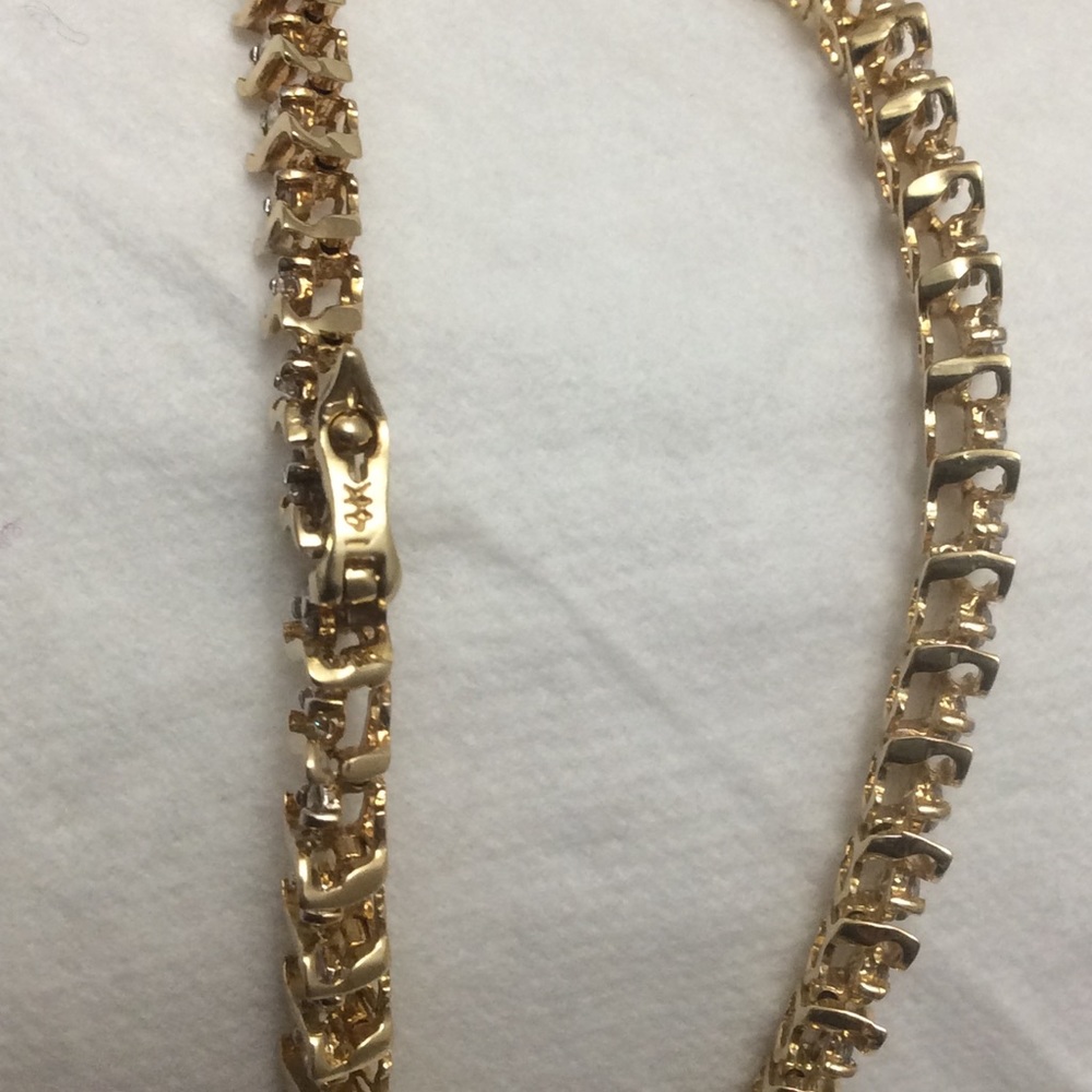 14k Gold Diamond 💎 Bracelet GREAT Gift 🎁💝 IDEA! - Picture 3 of 8